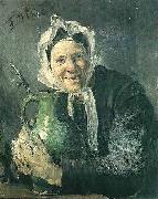 Fritz von Uhde Old woman with a pitcher Spain oil painting artist